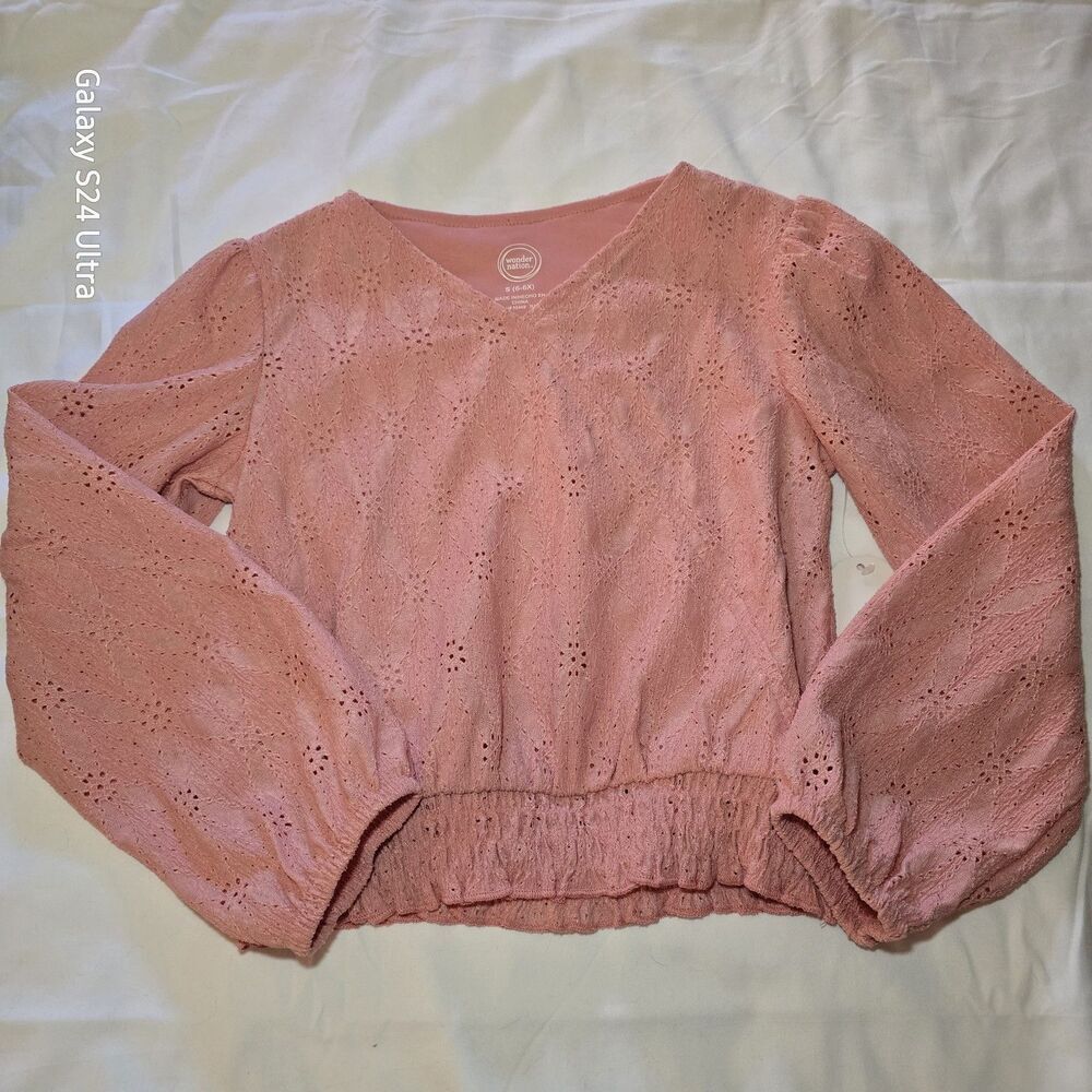 Girl's Wonder Nation Long Sleeve Top Size Small 6-6x Peach New